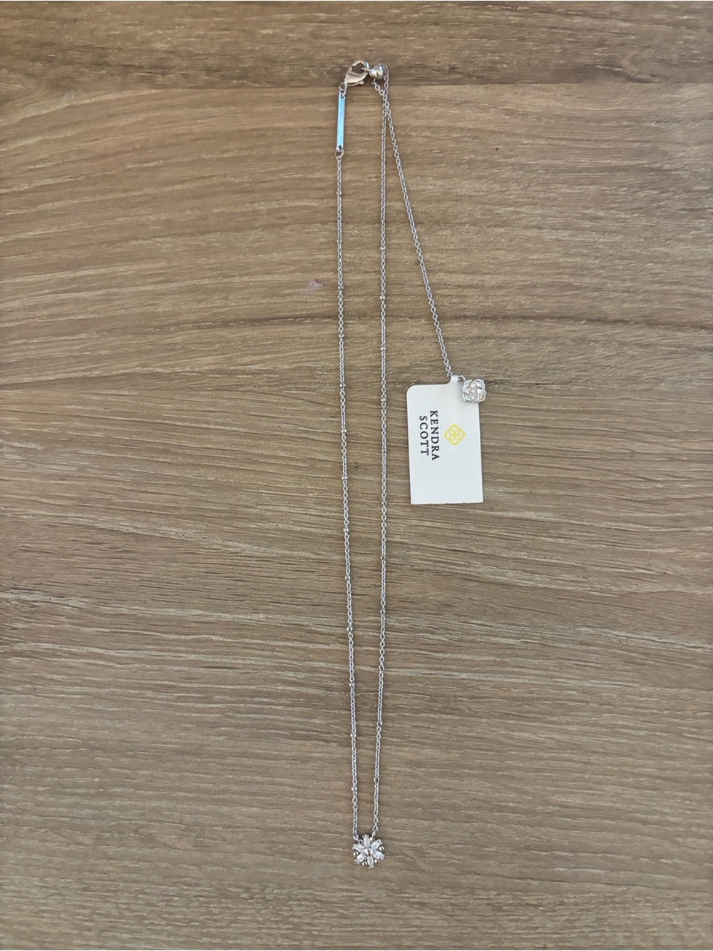 Kendra Scott Silver Crystal Flower Necklace - Picture 3 of 4